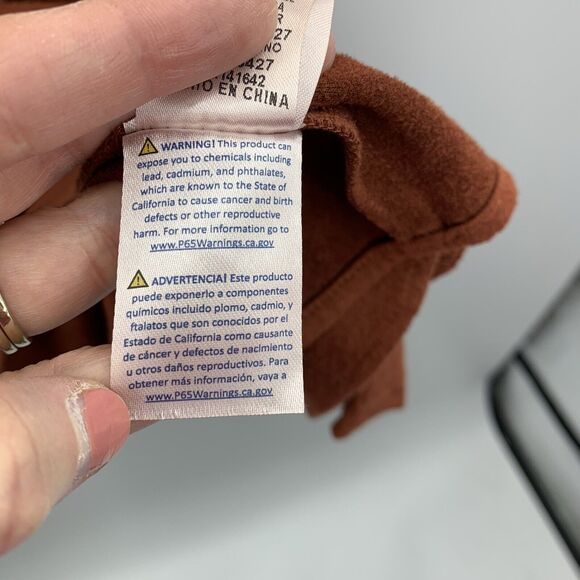 She + Sky Size M Dress Faux Suede Button Front Brown V-Neck Flutter Sleeve Boho - Picture 6 of 8